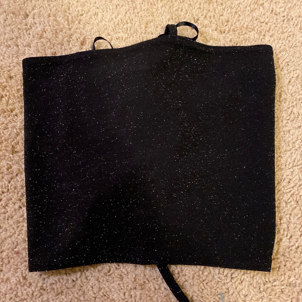 Black sparkle tube top